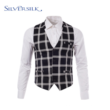 Casual Plaid Check Dresses Waistcoat Suit Vest Men